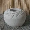  Product image 3 of the product “Balinese style flat round pot, with carving - 70cm Dia., 45 cm Height, Taro sand ”